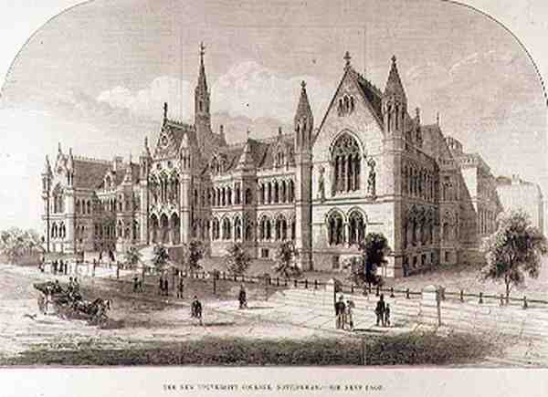 New University College, Nottingham, The Illustrated London News, 7 Şubat 1881 by English School