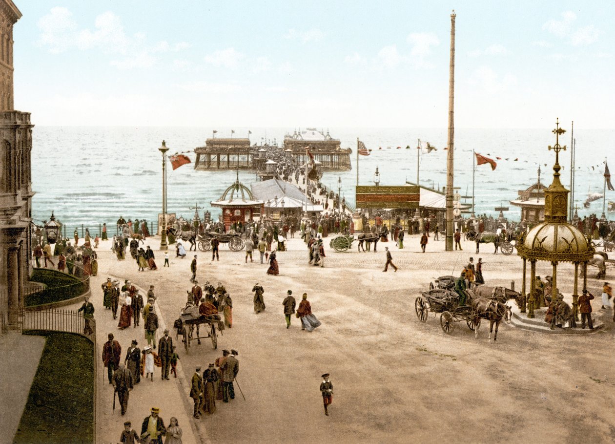 The North Pier, Blackpool (el ile renklendirilmiş fotoğraf) by English School