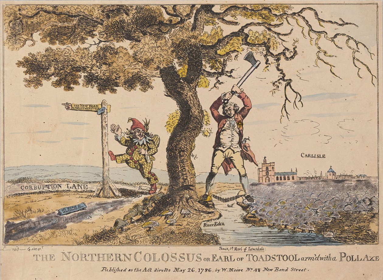 Northern Colossus veya Toadstool Kontu, pub. 1786 (el renkli gravür) by English School
