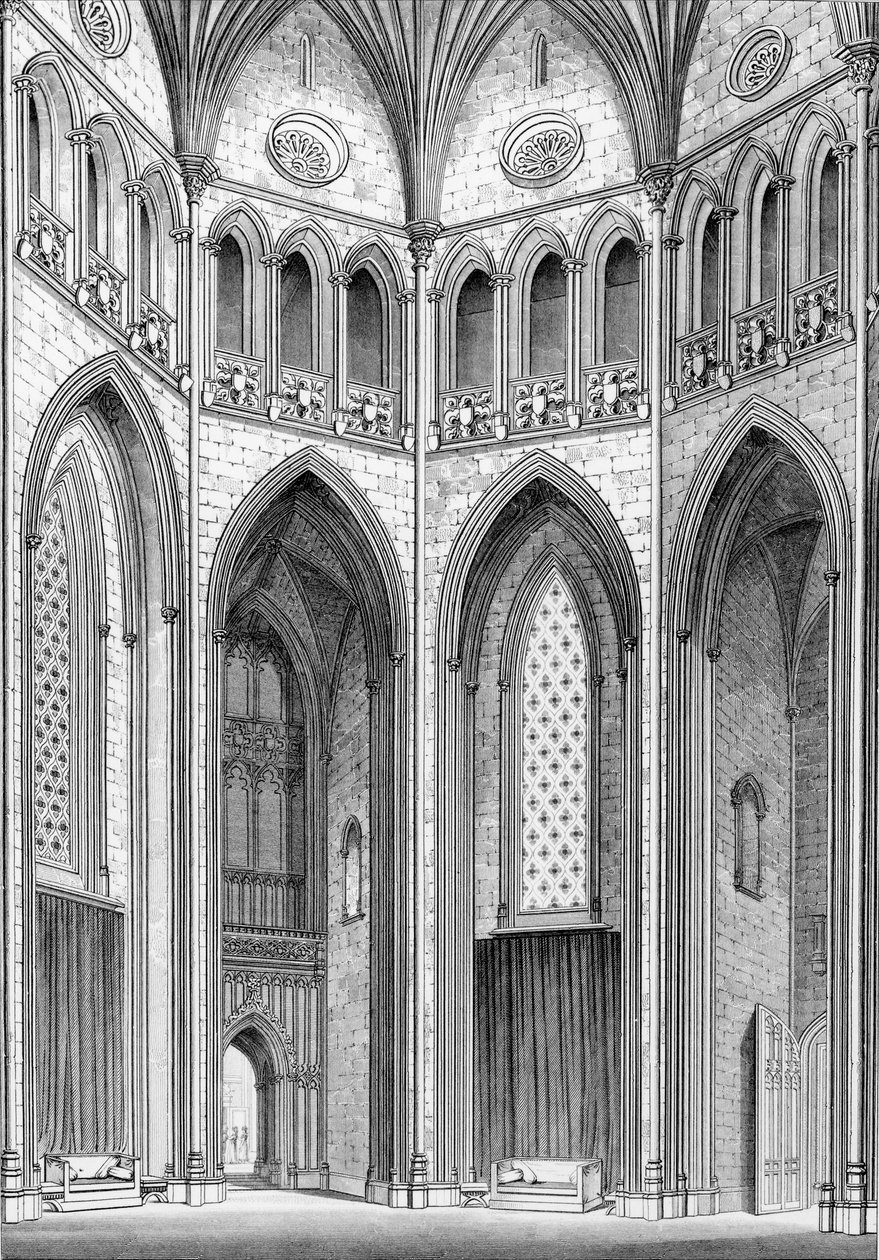 Sekizgen, güneydoğudan, John Britton tarafından Fonthill Manastırı