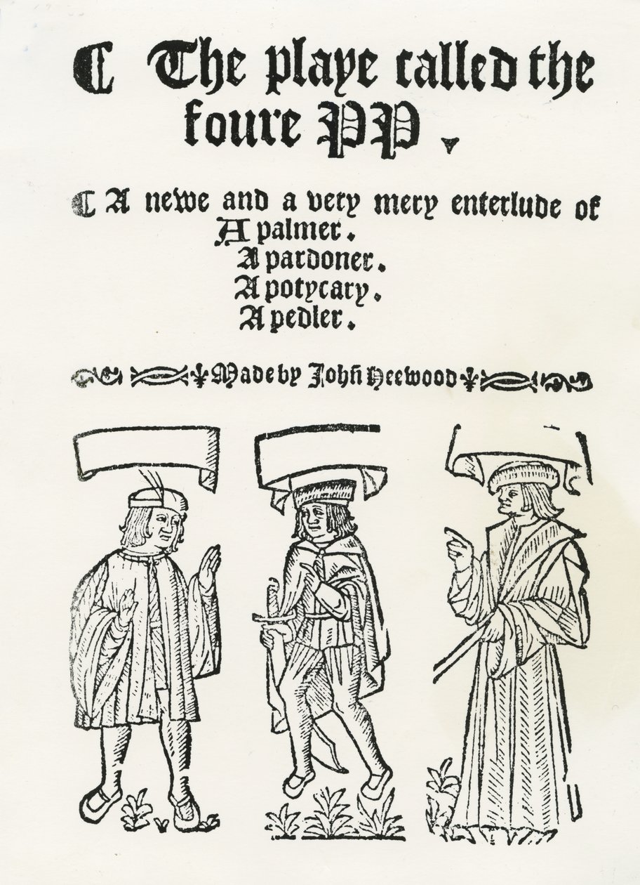 Foure PP denilen Oyun, c. 1530 (tahta baskı) by English School
