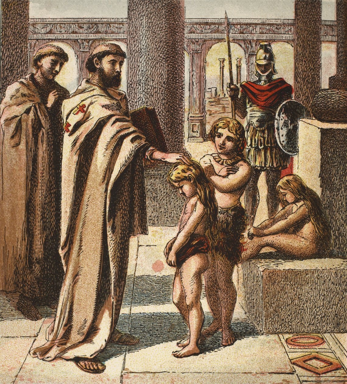 Papa ve Sakson Çocukları, pub. 1890 by English School