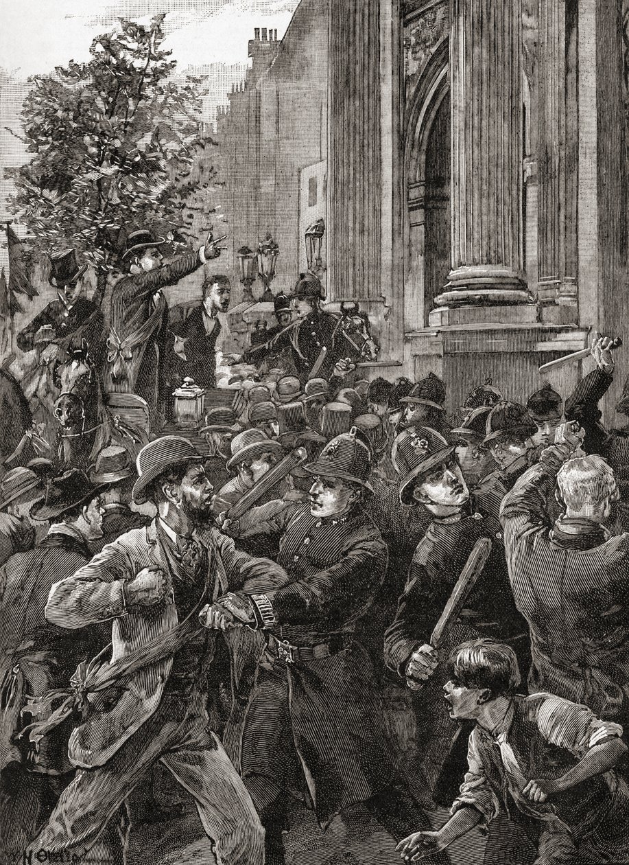 1866'daki Hyde Park gösterisinde Reform Birlikleri. by English School