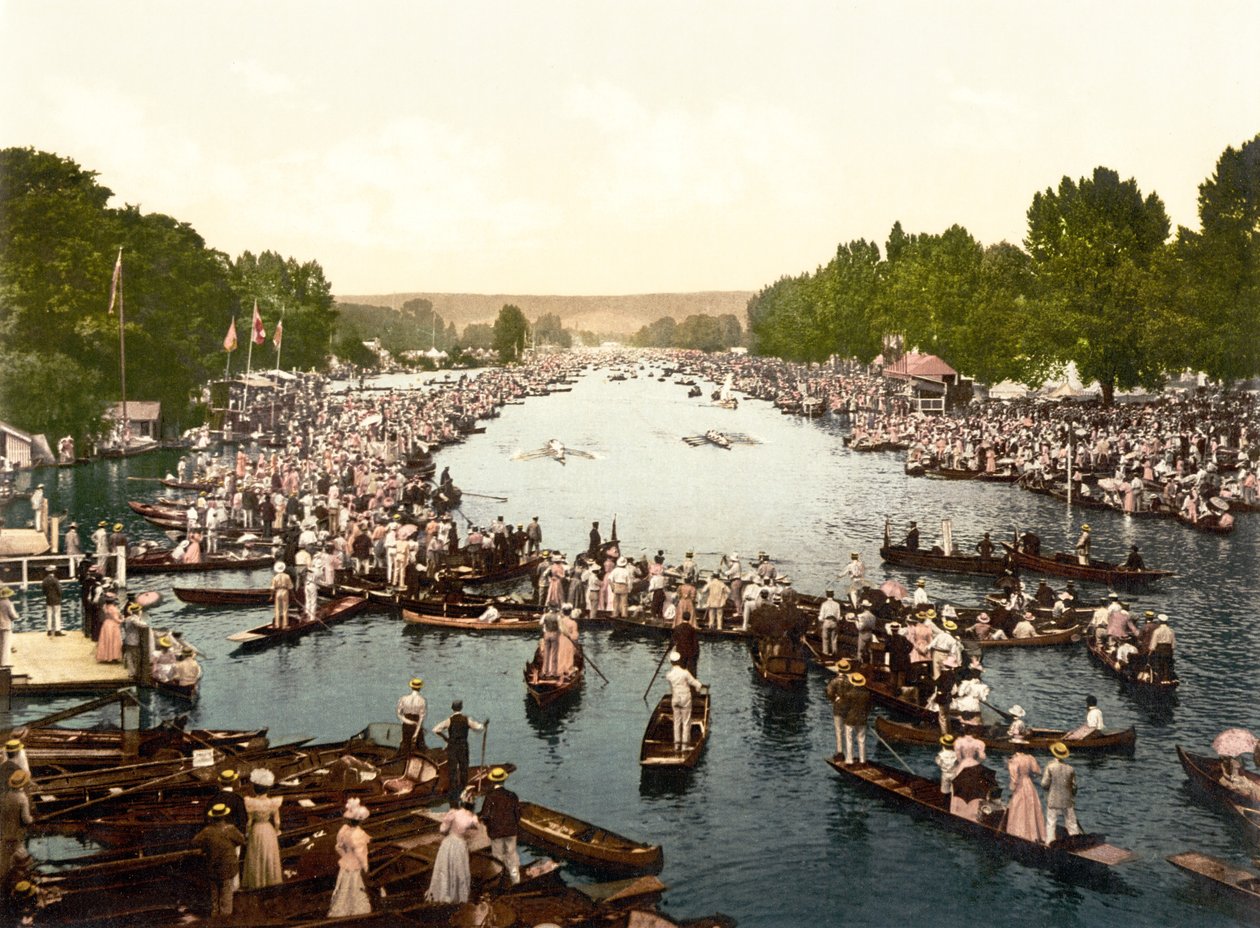 Regatta Course II, Henley-on-Thames (el ile renklendirilmiş fotoğraf) by English School