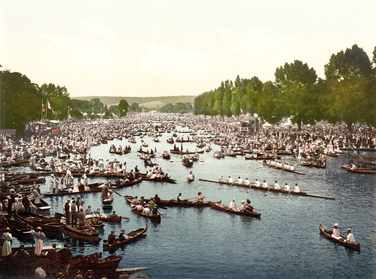 Regatta Course I, Henley-on-Thames (elle renklendirilmiş fotoğraf) by English School