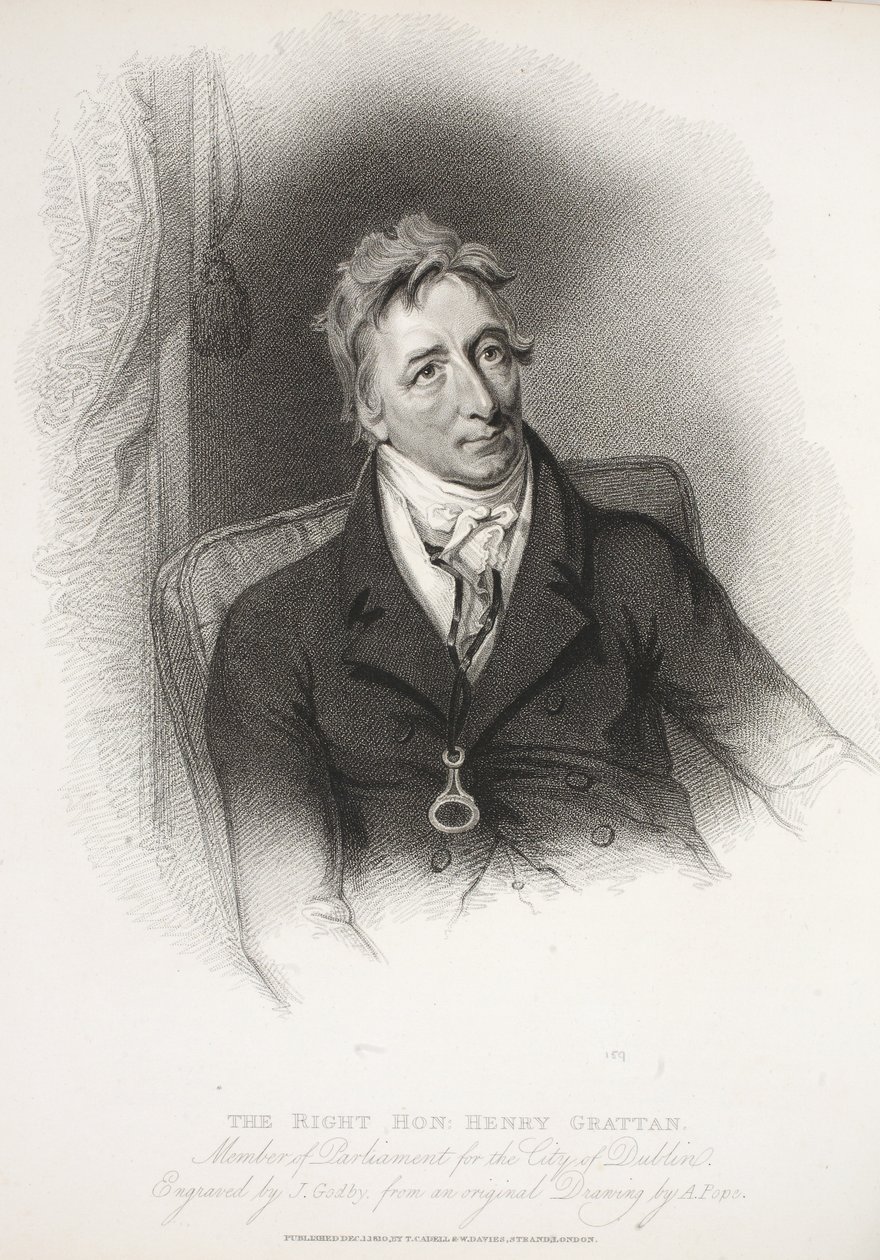 Saygıdeğer Henry Grattan, eng J. Godby, A. Pope tarafından orijinal çizimden, 1810 by English School