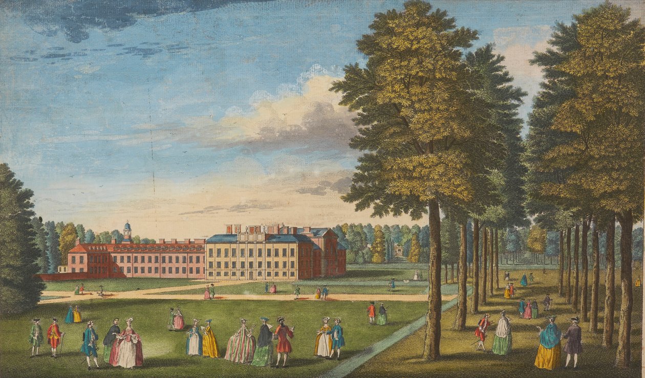 The Royal Palace of Kensington', John Bowles tarafından yayınlandı, c.1750 by English School