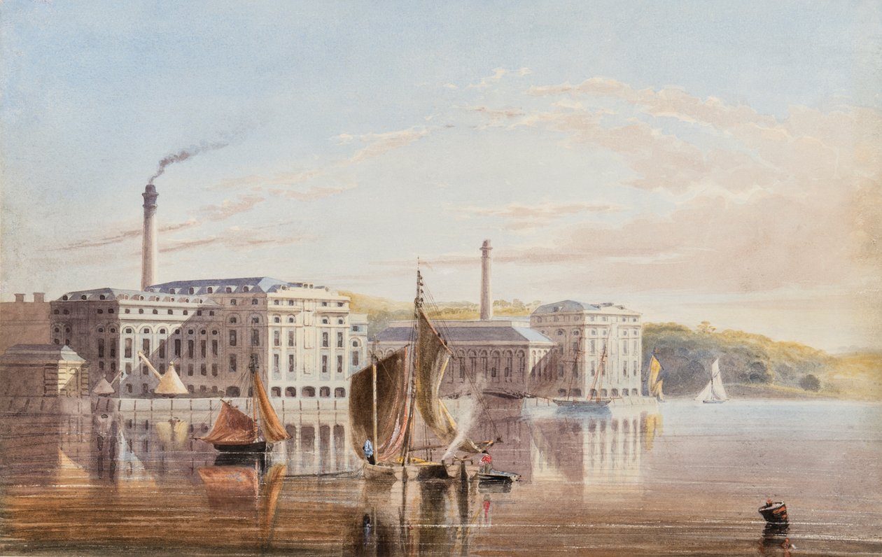 Kraliyet William Victualling Avlusu, Stonehouse, 1840 dolayları by English School