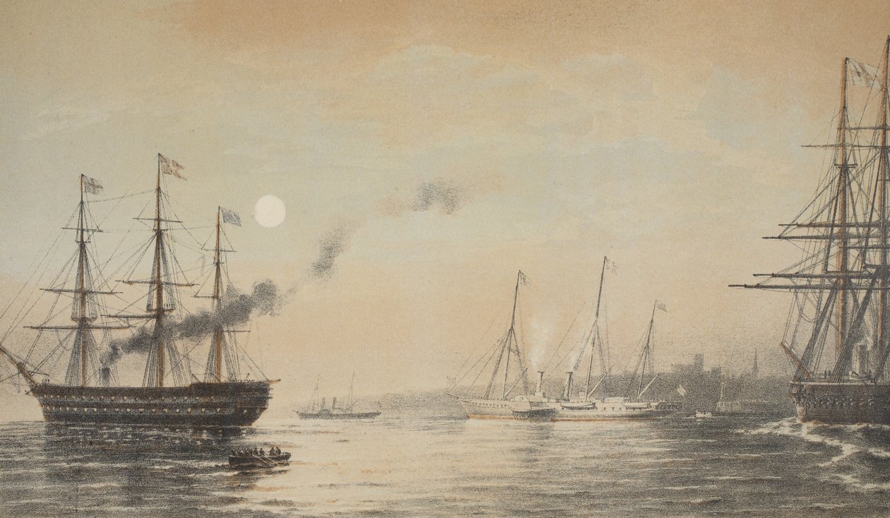 Royal Yacht off Margate 5 Mart 1863 akşamı, A Memorial of the Marriage of Edward VII ve Alexandra of Danish, pub. 1864 by English School