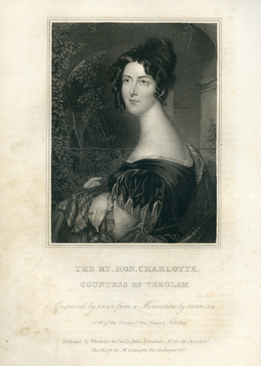 Rt. Tatlım. Charlotte, Verulam Kontesi, 1830 by English School