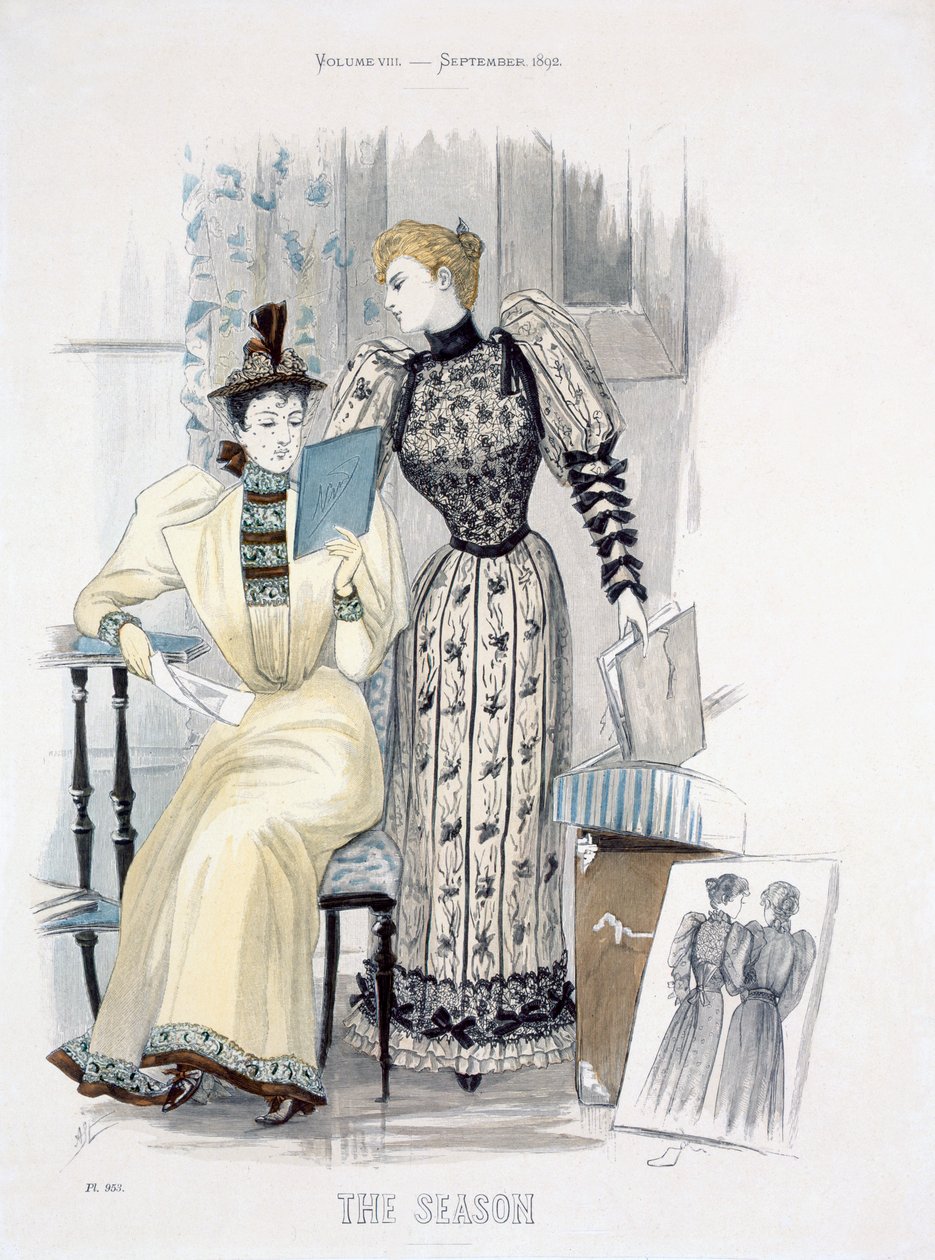 Sezon, Kraliçe için moda levhası, Eylül 1892 by English School