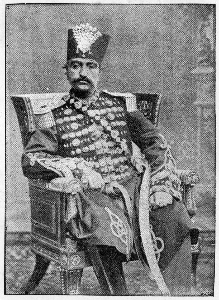 Pers Şahı, 1893 (W. & D. Downey tarafından çekilmiş bir fotoğraftan sonra) by English School