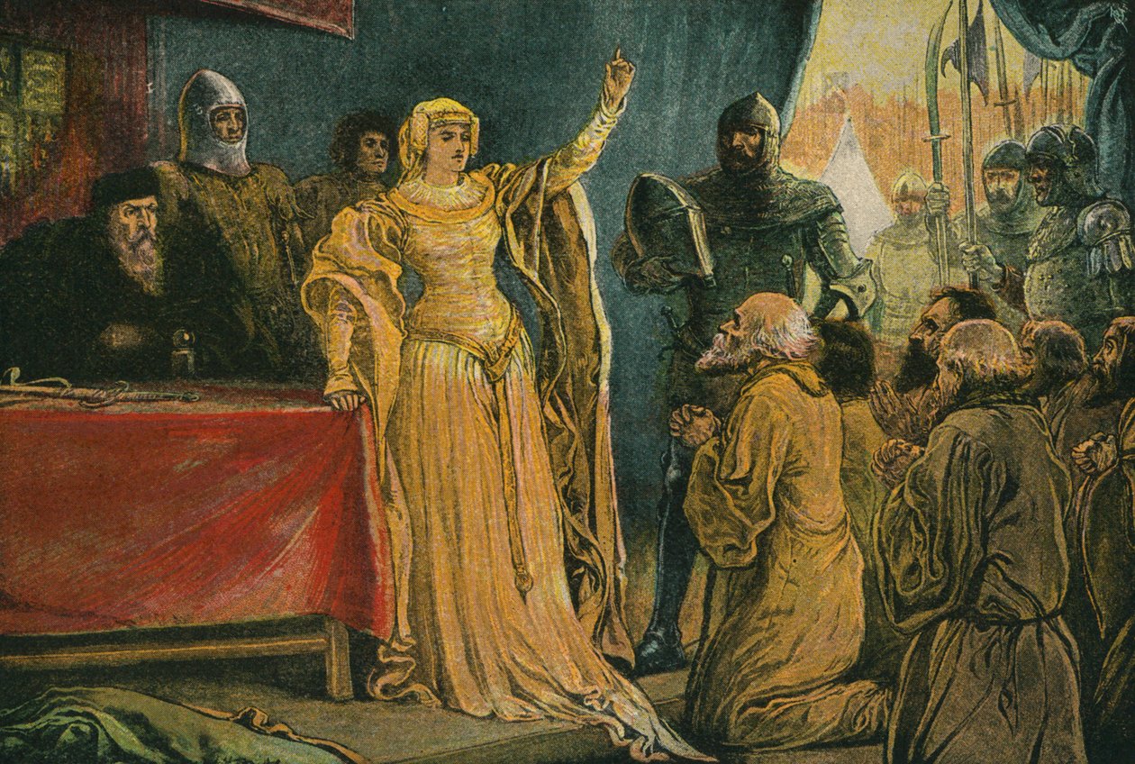 Calais Kuşatması (renkli taş baskı) by English School