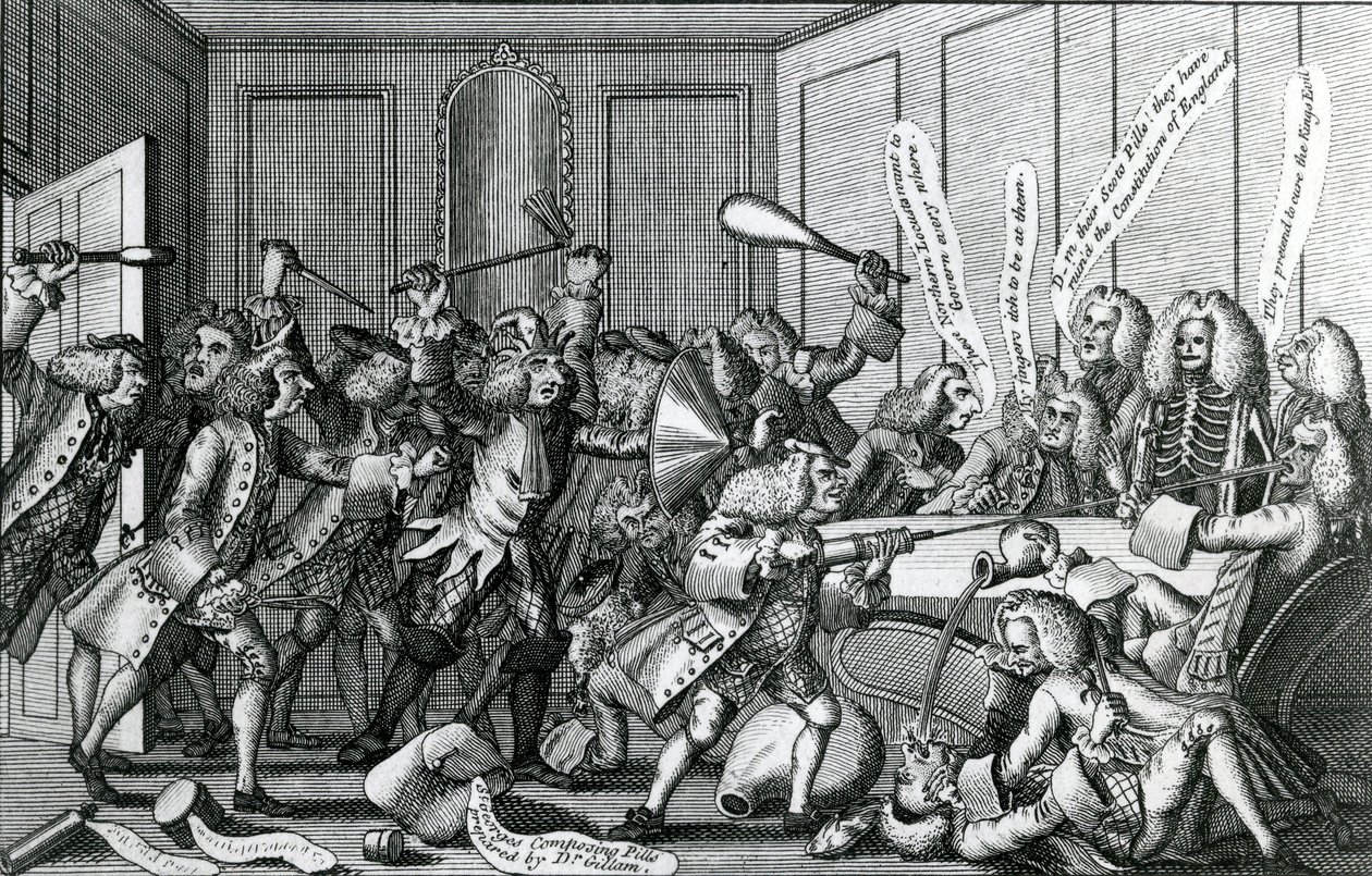 Warwick-Castle Kuşatması veya Dostlar ve Lisans Sahipleri Arasındaki Savaş, 1768 by English School