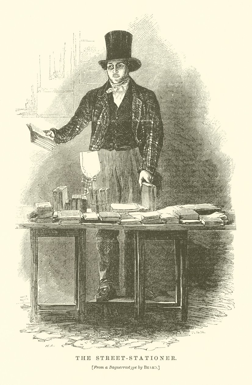 The Street-Stationer (gravür) by English School