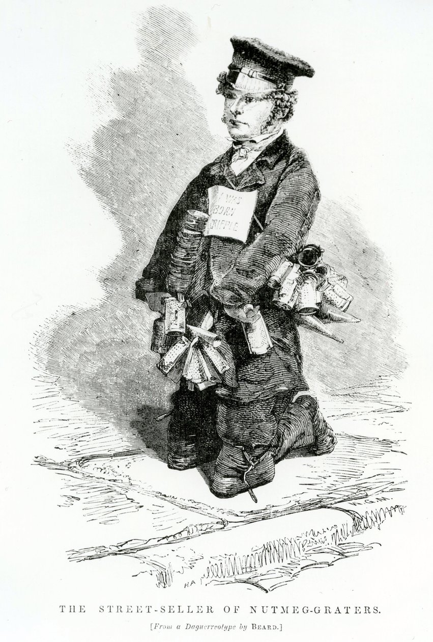 Küçük hindistan cevizi rendelerinin sokak satıcısı, 1840 dolayları by English School