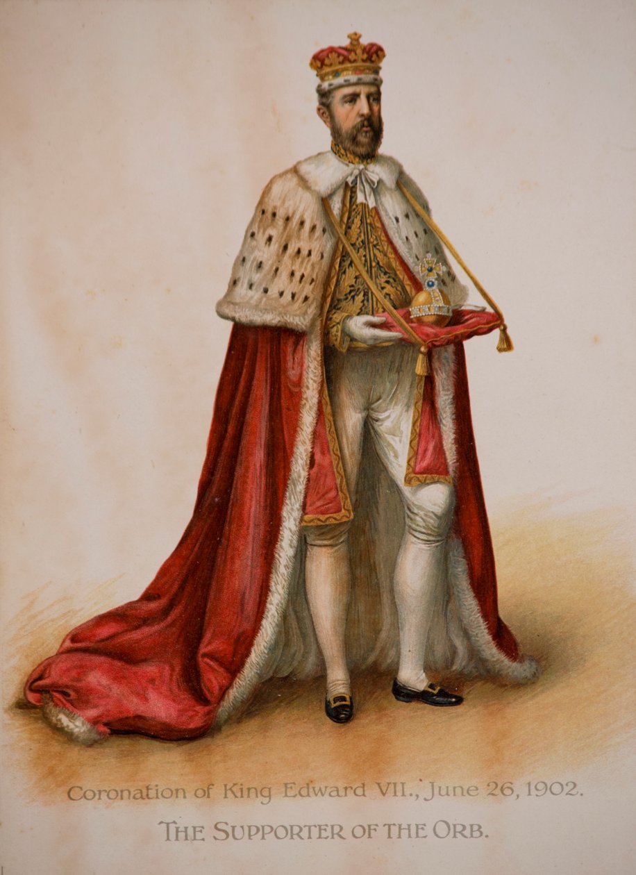 Kral Edward VII'nin taç giyme töreninde Kürenin Destekçisi by English School