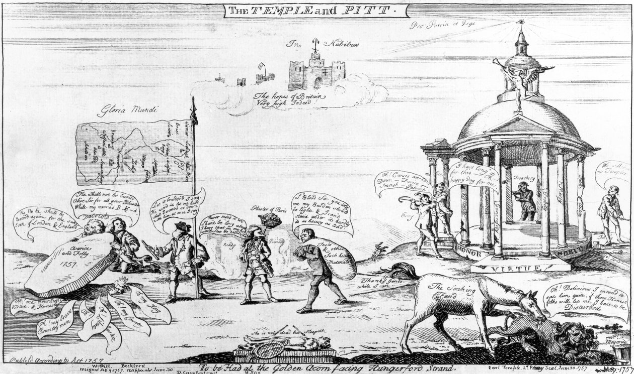 Tapınak ve Pitt, 1757 by English School