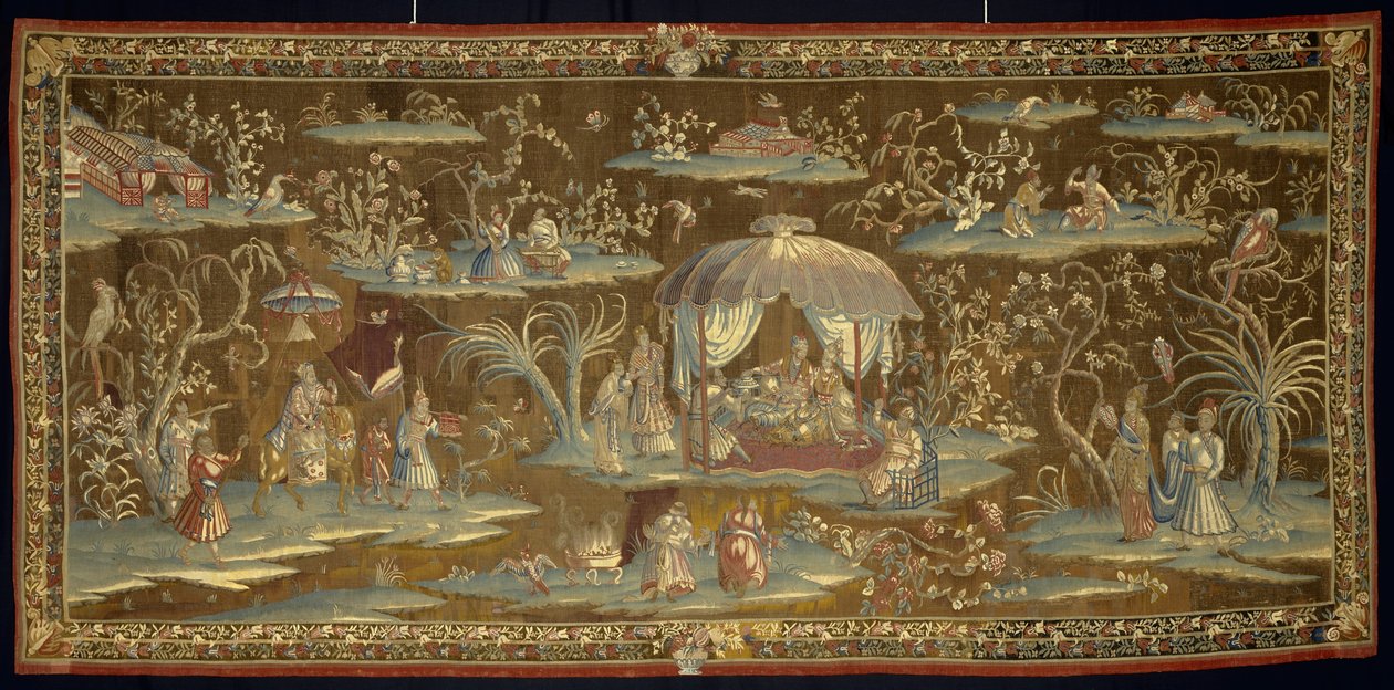 Bir Hint-Çin veya Hint Dizisinden Çadır, 1700-25 by English School