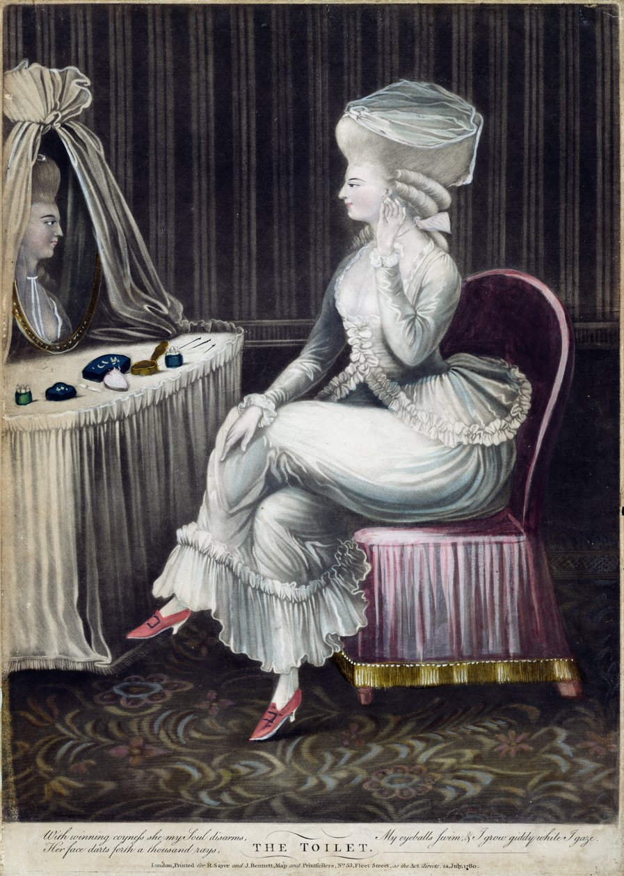 Tuvalet, bar. Robert Sayer ve J. Bennett, 1780 (mezzotint gravür) by English School