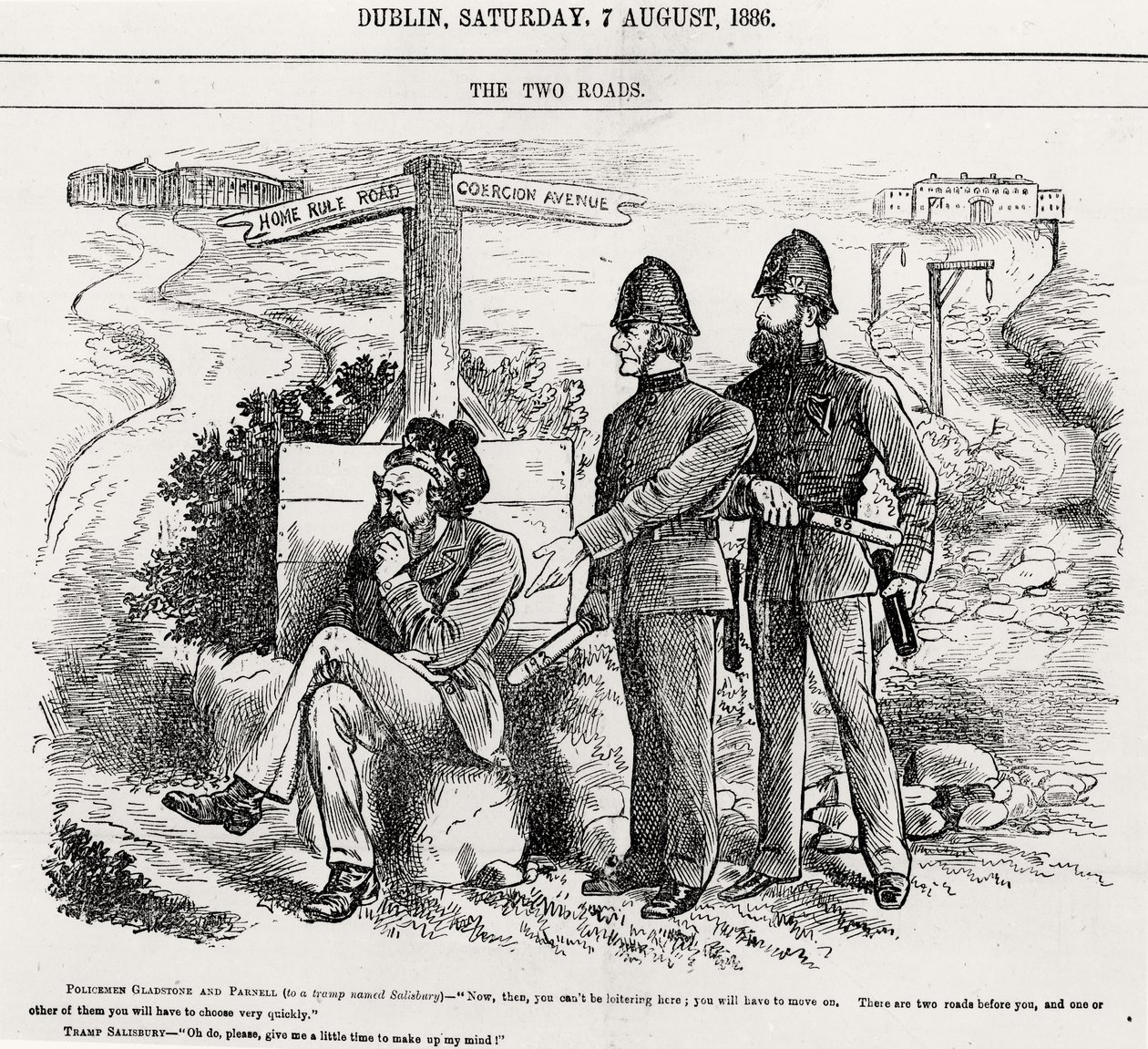 İki Yol, illüstrasyon, pub. 7 Ağustos 1886 by English School