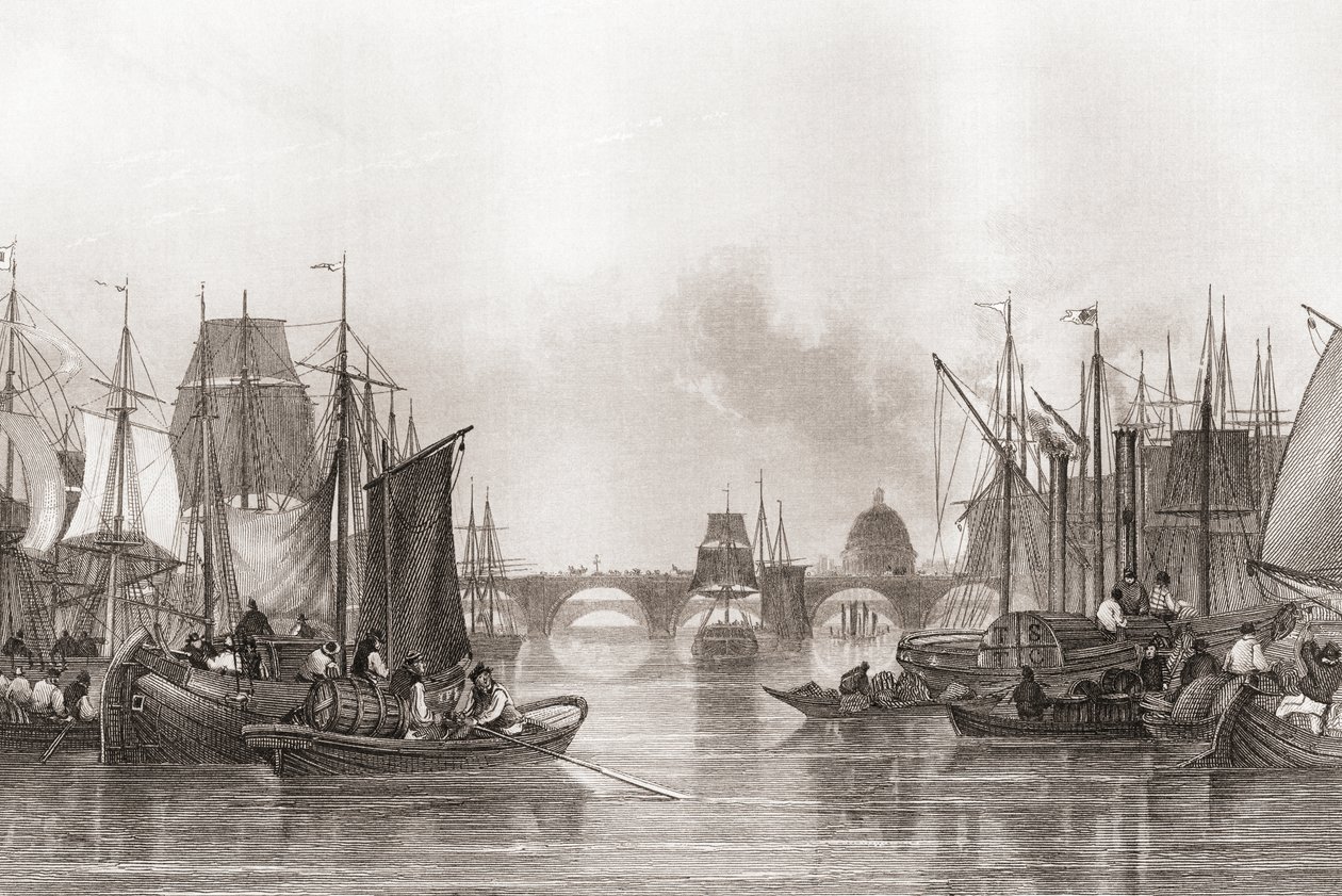 Üst Havuz, Londra Havuzu, Thames Nehri, Londra, İngiltere by English School
