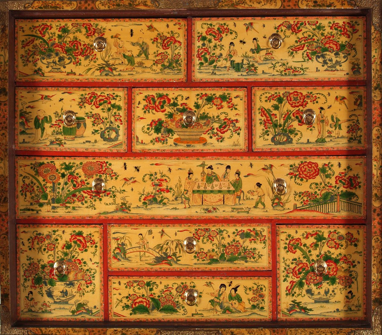 Witcombe Dolabı, c.1697 (japonlanmış ve gümüşlenmiş ahşap) by English School