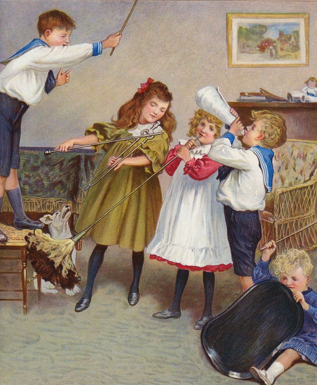 Çocuk konseri (renkli taş baskı) by English School