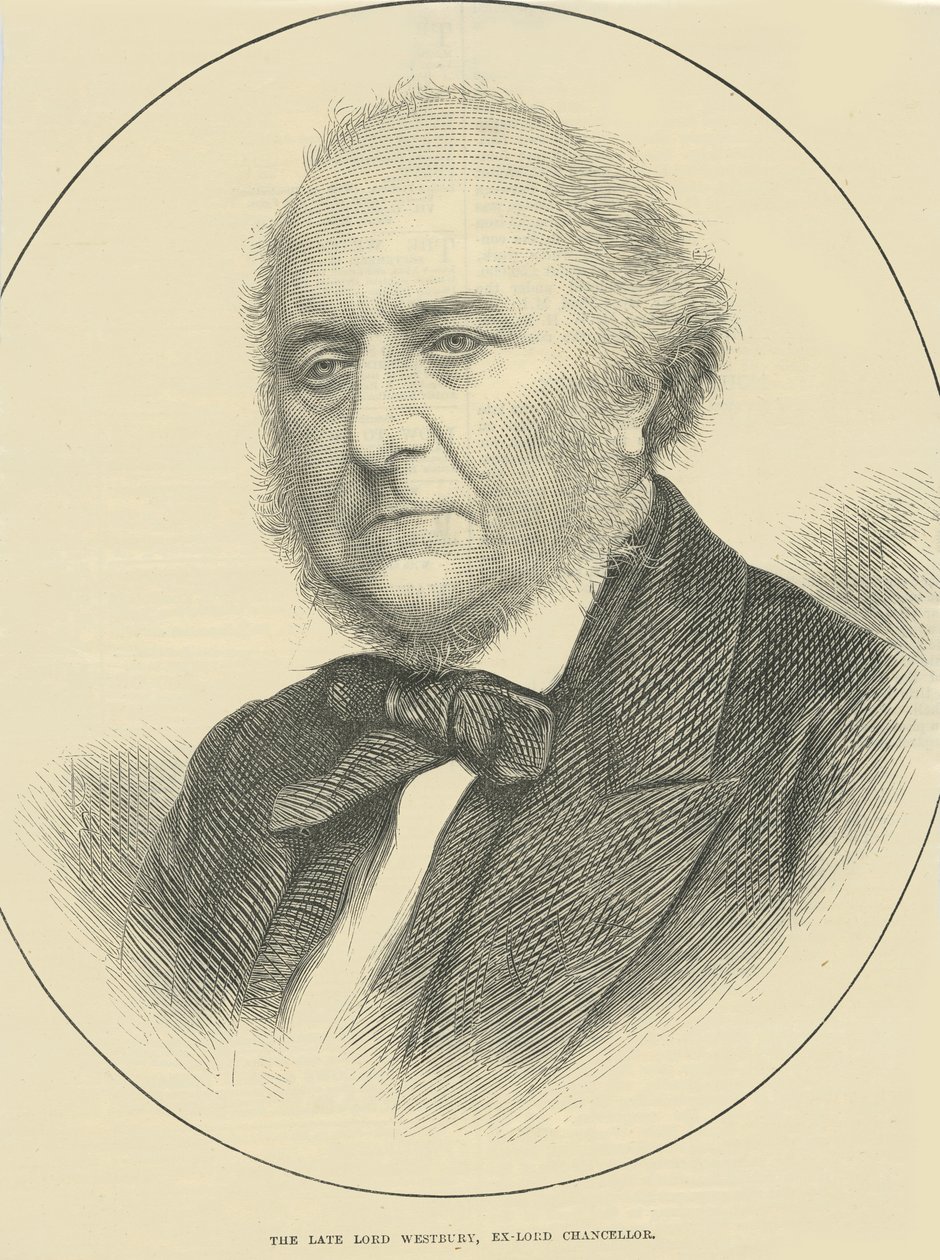 Rahmetli Lord Westbury, Eski Lord Şansölye (gravür) by English School