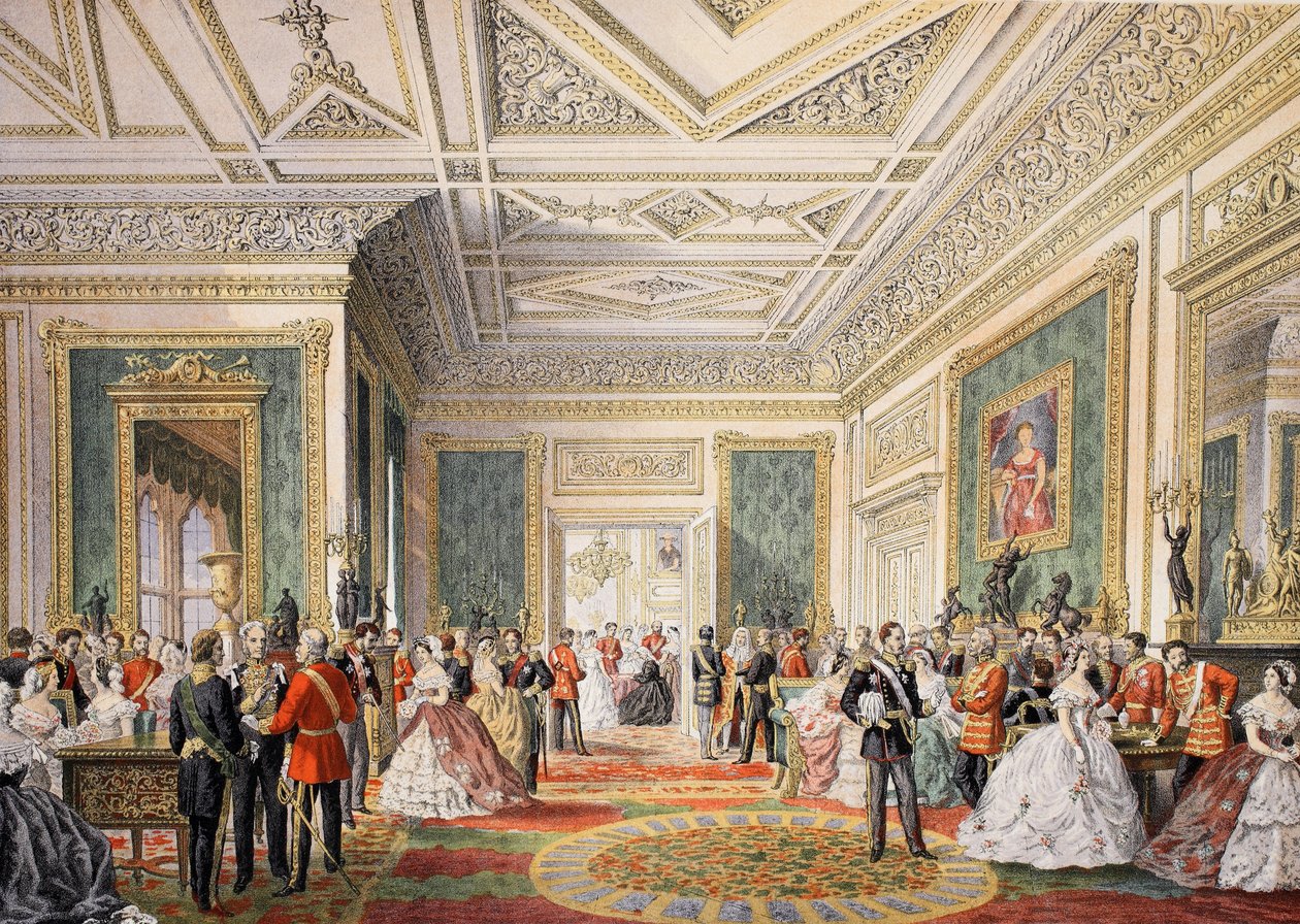 Evlilik tasdik belgesinin imzalanması, A Memorial of the Marriage of Edward VII ve Alexandra of Danish, pub. 1864 by English School
