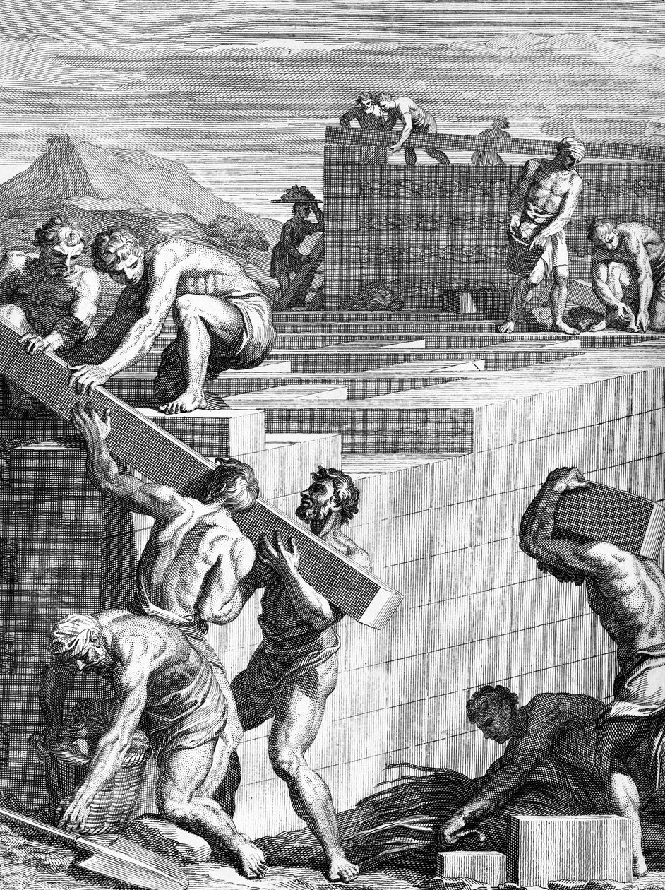Galyalılar arasındaki şehirlerin duvarları, Cornelis Huyberts tarafından oyulmuş alternatif Taş ve Kiriş dizilerinden inşa edilmiştir, William Duncan tarafından İngilizce