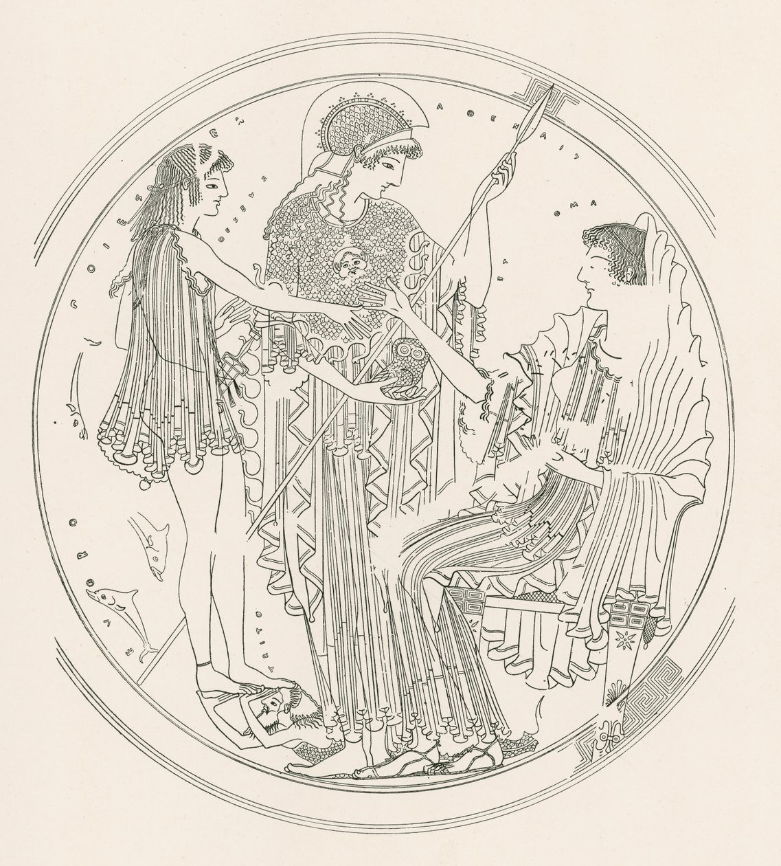 Theseus ve Amphitrite (gravür) by English School