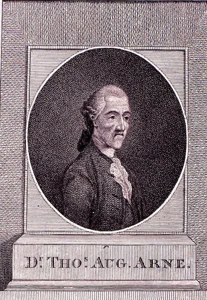 Thomas Augustine Arne (1710-78) (gravür) by English School