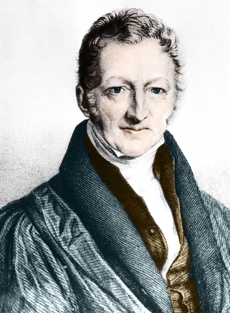 Thomas Robert Malthus (renkli gravür) by English School