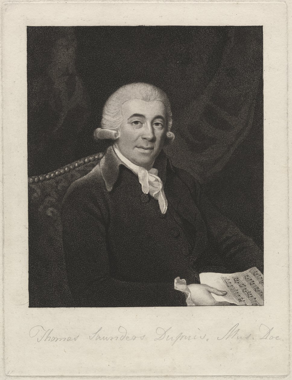 Thomas Saunders Dupuis, 1800 dolayları (nokta gravürü) by English School