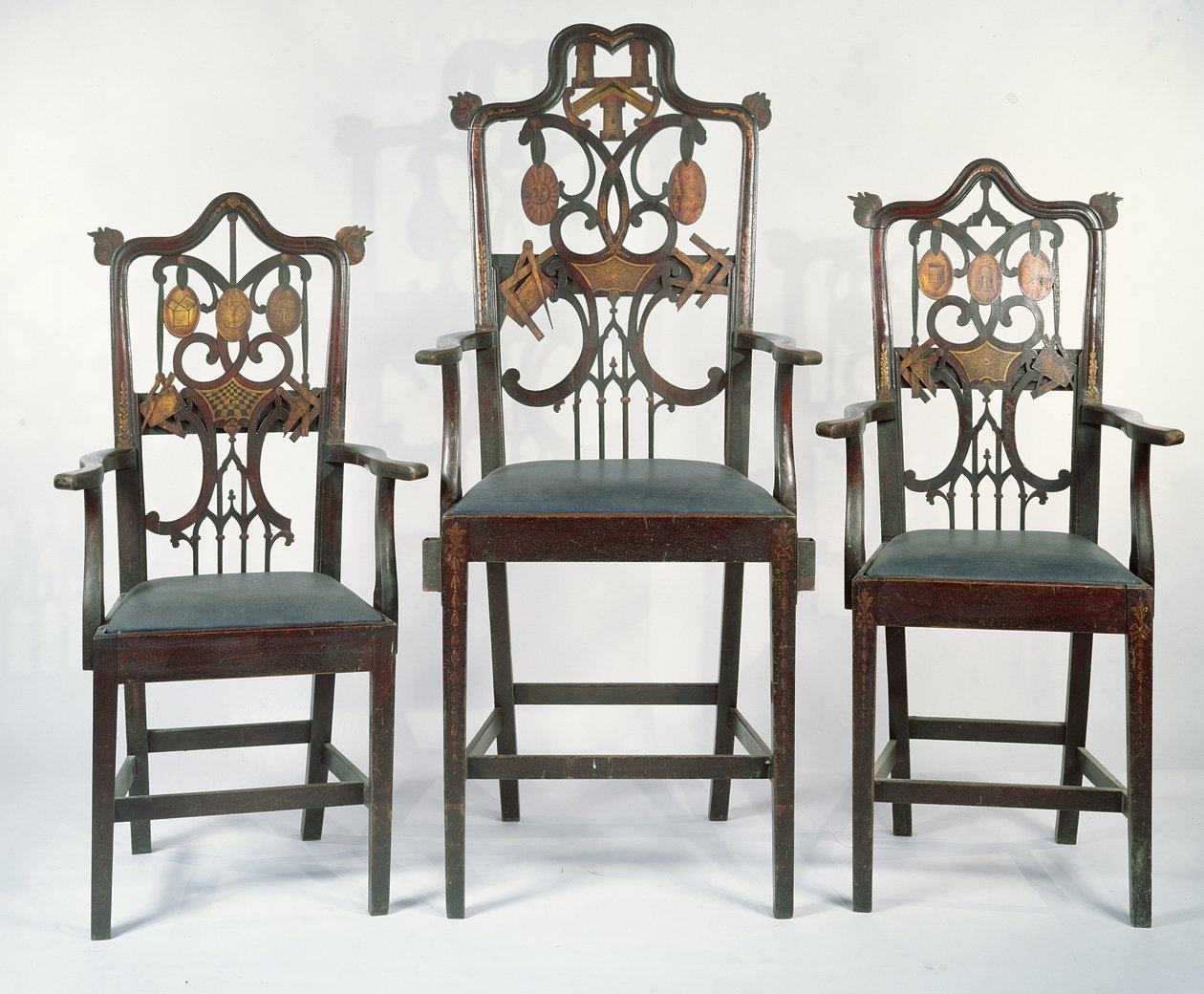 Üç Gürcü Masonik Sandalye, c.1790 (maun) by English School