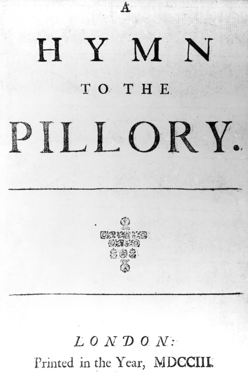 Daniel Defoe tarafından yazılan A Hymn to the Pillory için Başlık Sayfası, 1703 (basılı kağıt) by English School