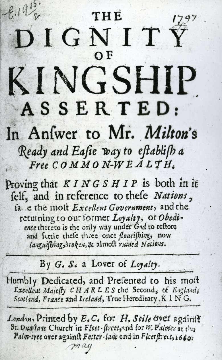 G.S. a Lover of Loyalty tarafından iddia edilen The Dignity of Kingship