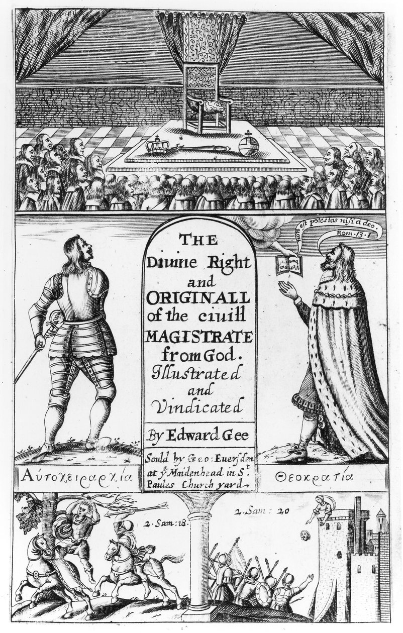 Edward Gee, 1658 tarafından kazınmış, İlahi Hakkın Başlık Sayfası ve Tanrı