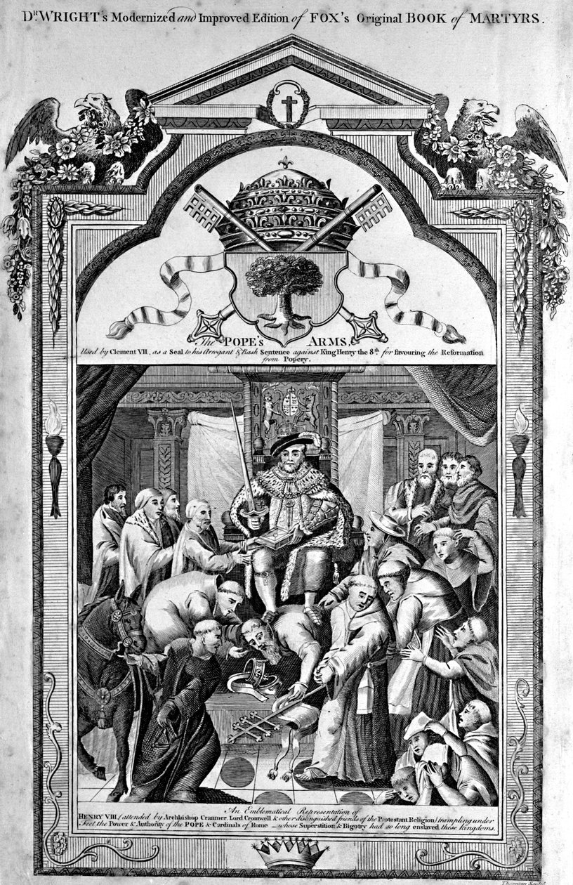 Başlık Sayfası, The Popes Arms from The New and Complete Book of Martyrs, Paul Wright by English School