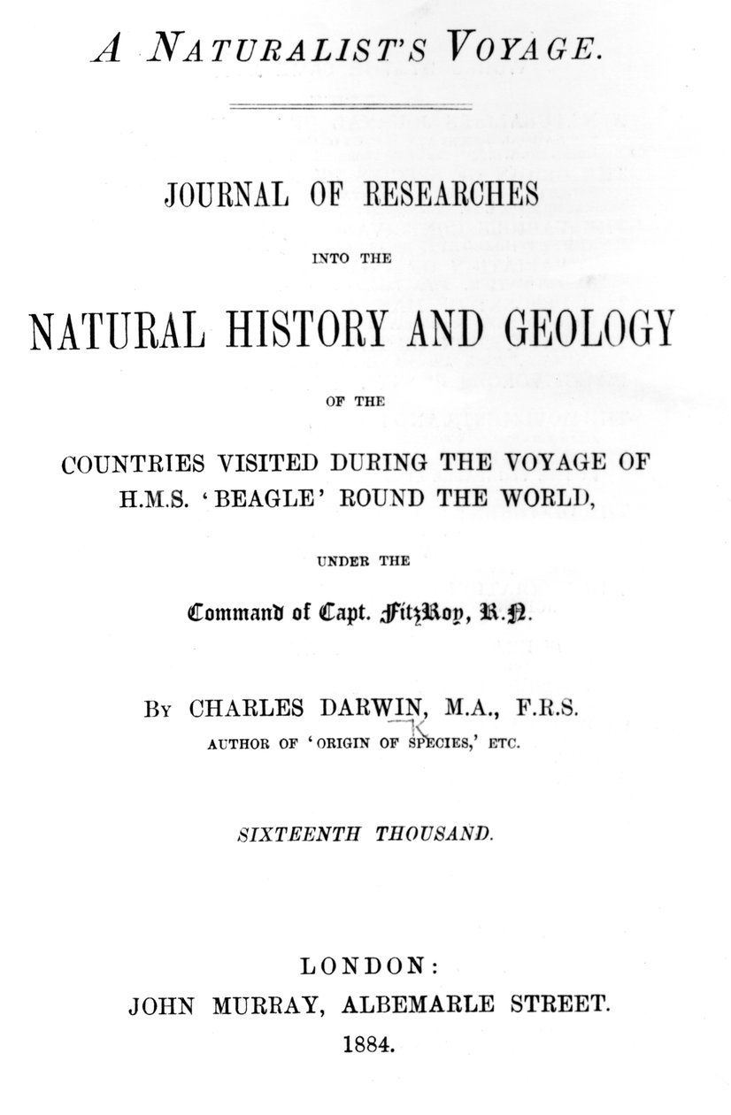 Charles Darwin tarafından yazılan A Naturalists Voyage Around the World