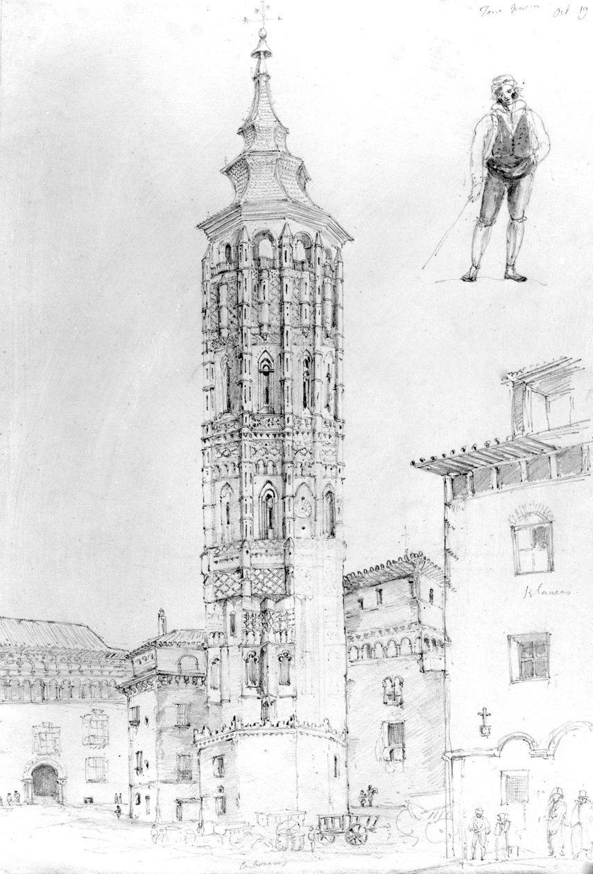 Zaragozalı Torre Nueva, 1831 (çizim) by English School