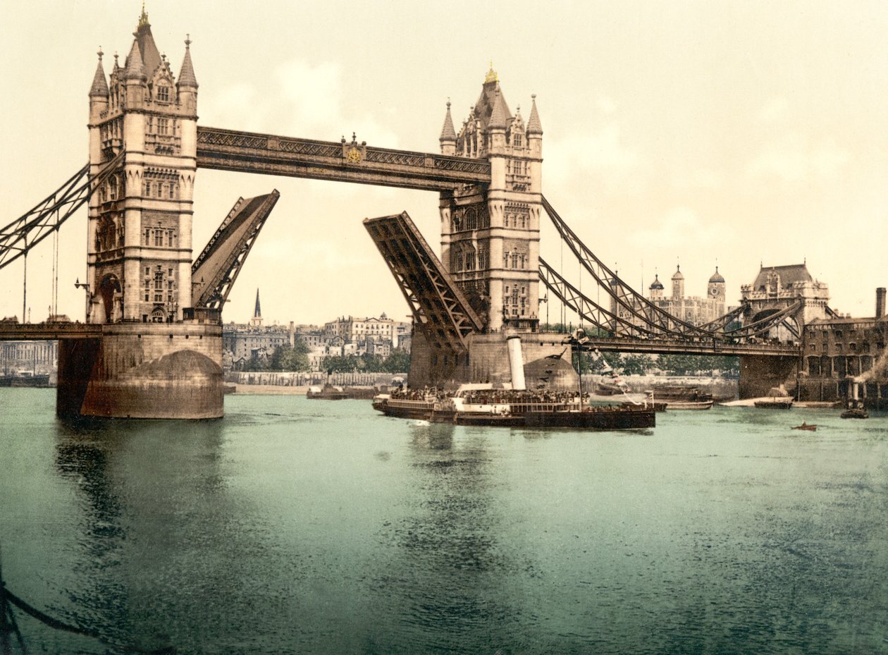 Tower Bridge, Londra (el boyaması fotoğraf) by English School