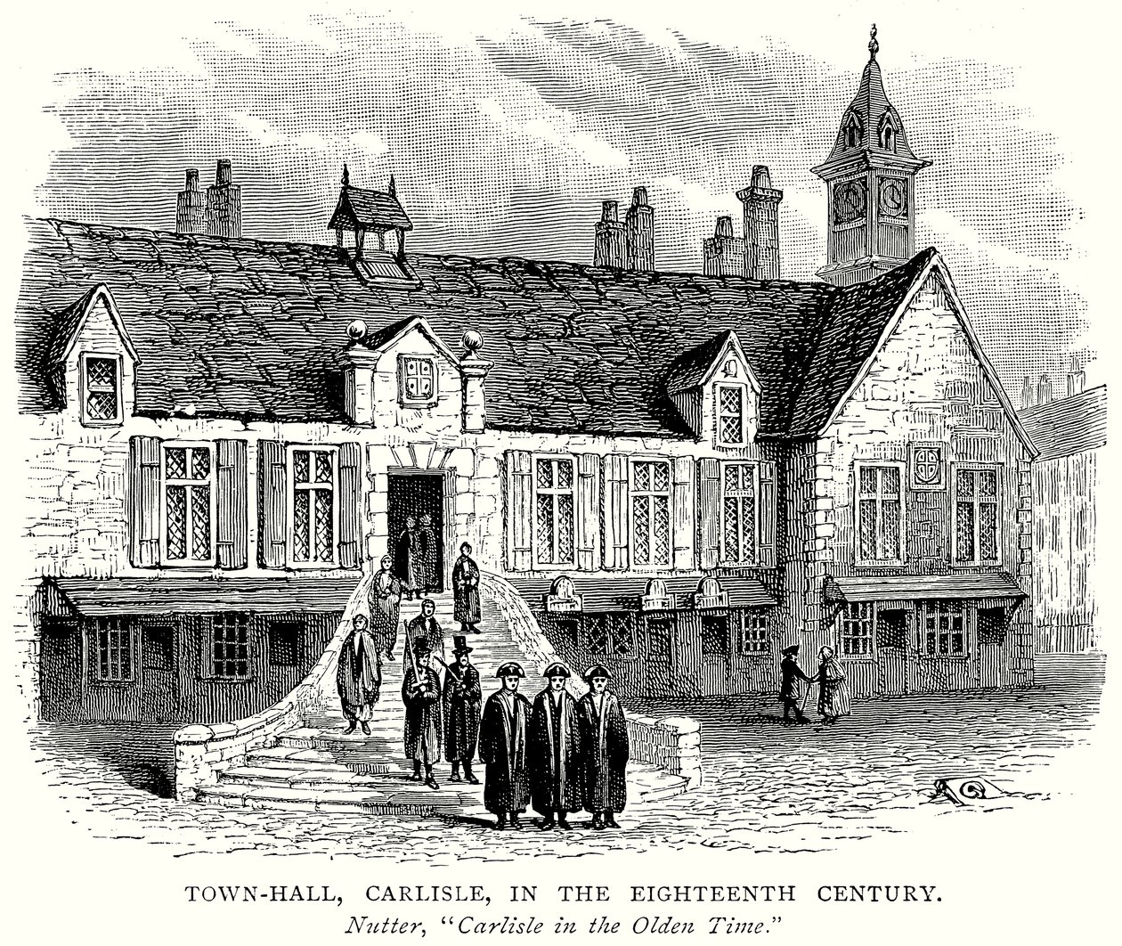 Onsekizinci Yüzyılda Carlisle Belediye Binası (gravür) by English School