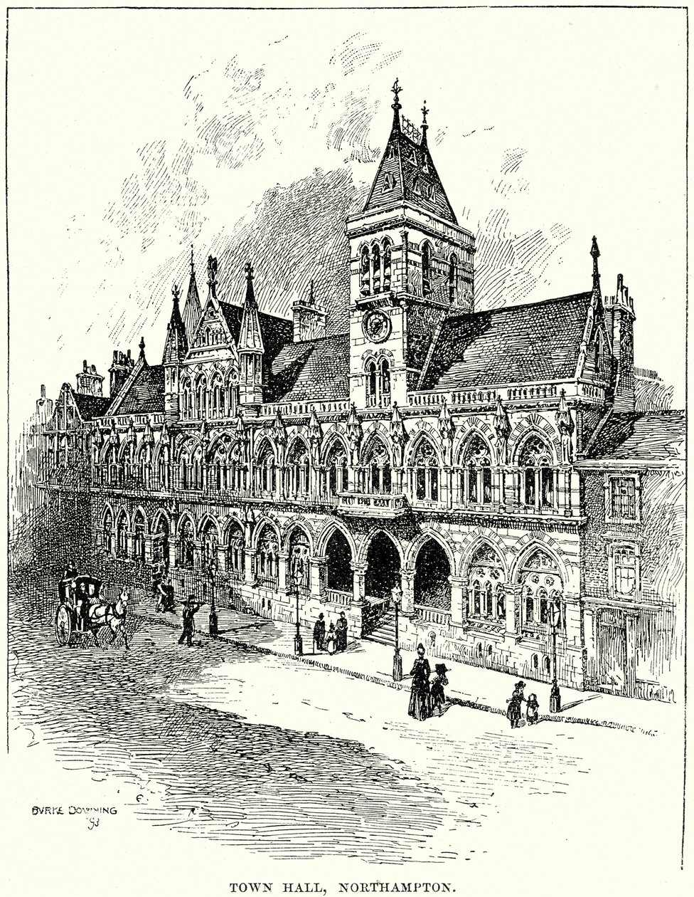 Belediye Binası, Northampton (gravür) by English School