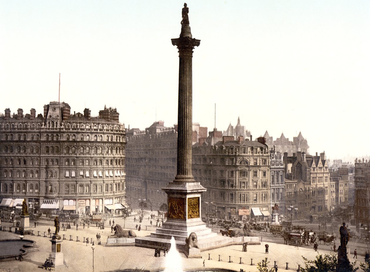 Trafalgar Meydanı, Londra (el boyaması fotoğraf) by English School