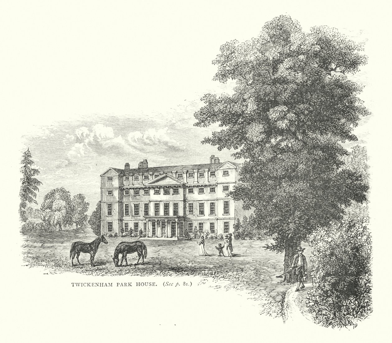 Twickenham Park Evi (gravür) by English School