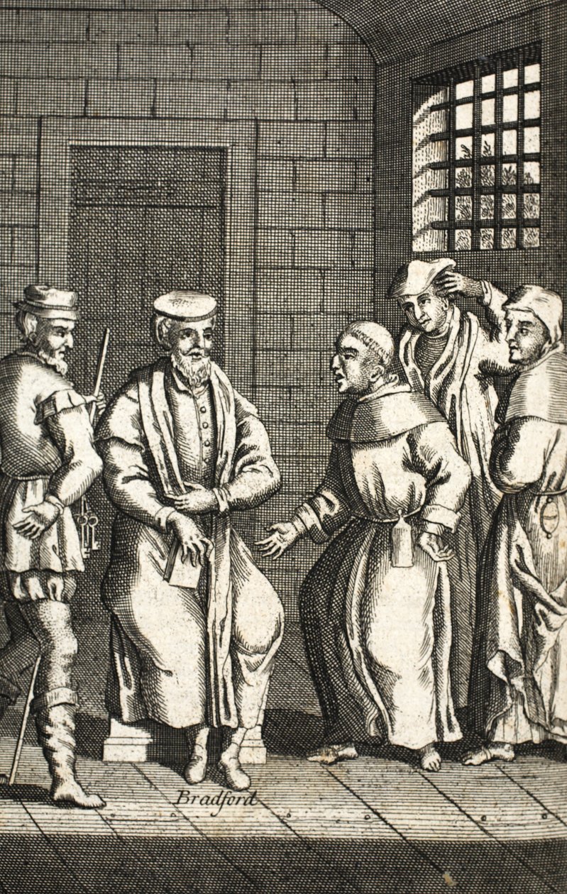 Bay Bradford ile konuşan iki İspanyol keşiş, Tilki Şehitleri c.1703 99
