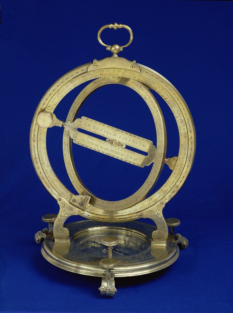 Evrensel Equinoctian Daimi Halka Kadran, muhtemelen Thomas Heath tarafından yapılmıştır, c.1730 (pirinç) by English School