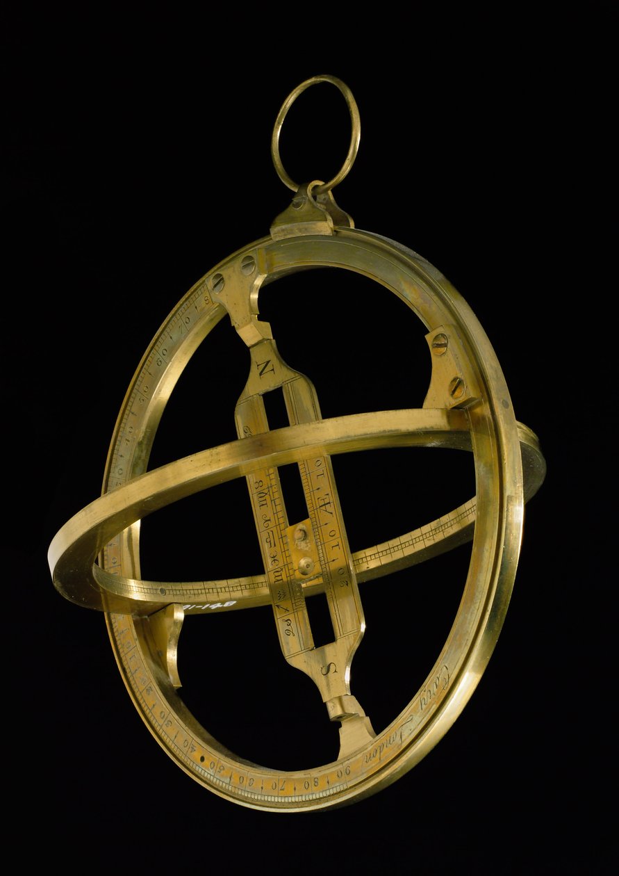 Evrensel ekinoktal halka güneş saati, c.1800 (pirinç) by English School